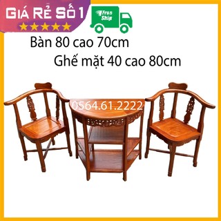 Combo bộ bàn ghế góc kê phòng khách gỗ hương 4 loại