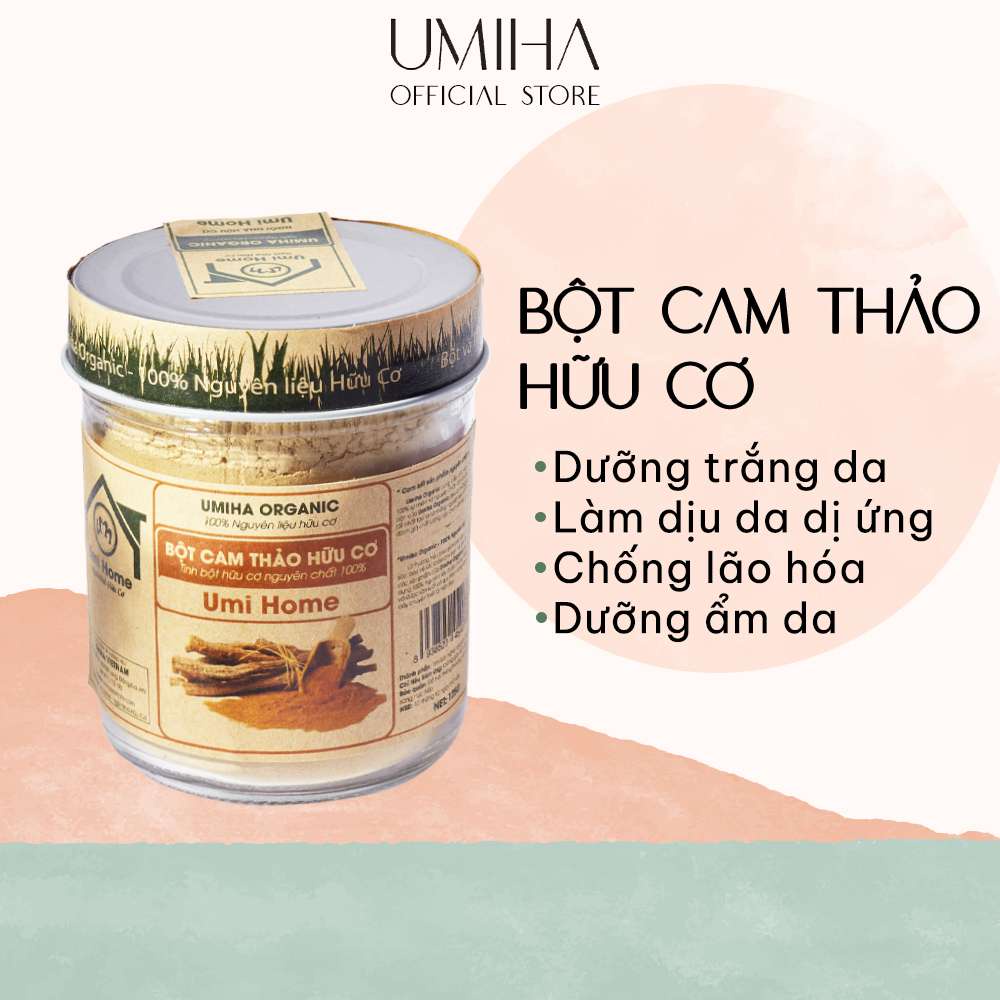 Bột Cam Thảo Đắp Mặt Hữu Cơ Umiha Nguyên Chất | Licor Ice Powder 100% Organic 135g