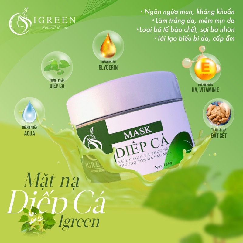 MẶT NẠ DIẾP CÁ TƯƠI IGREEN – CHÍNH HÃNG - GIẢM MỤN, THÂM, SÁNG DA