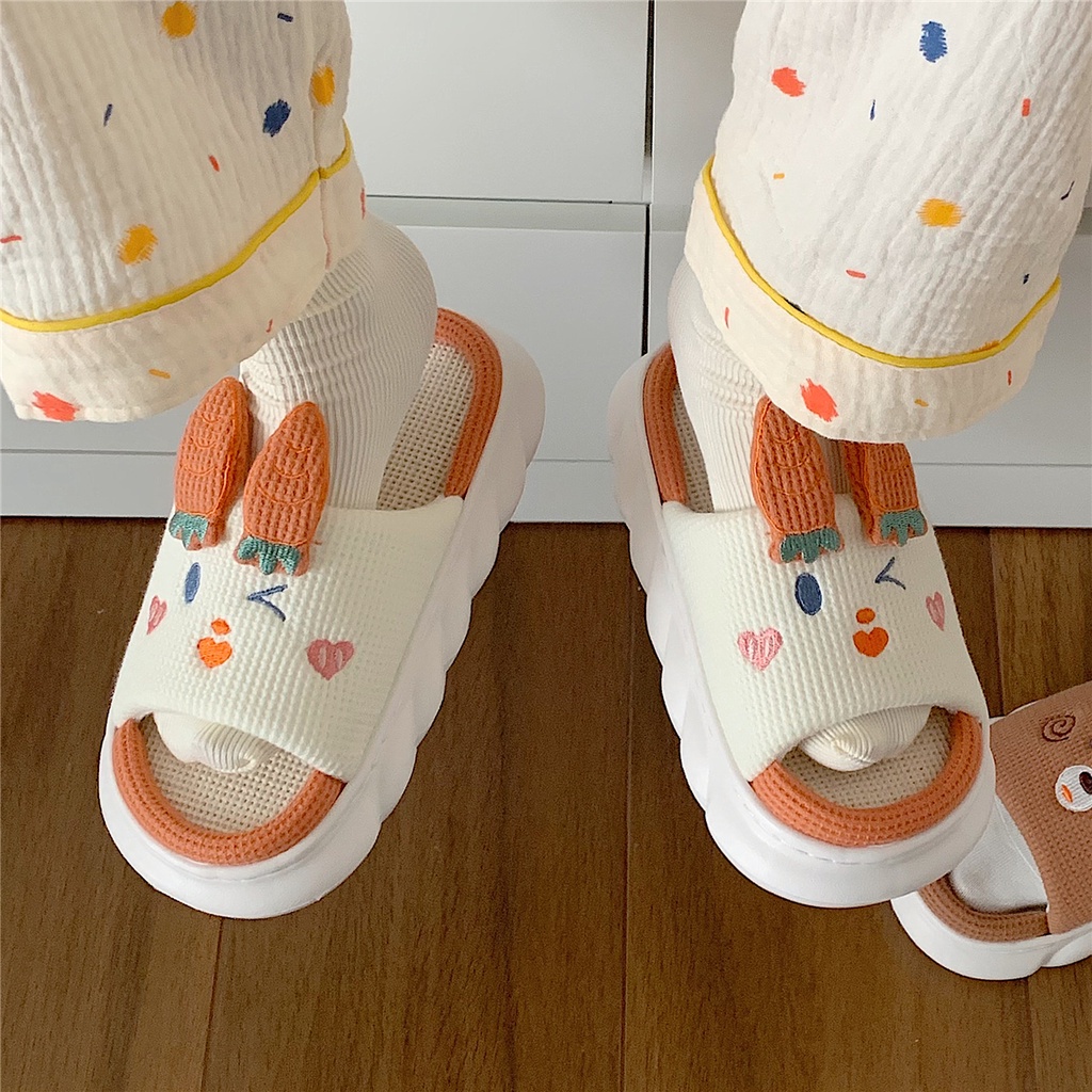 Dép bông - dép thỏ cà rốt đi trong nhà siêu mềm siêu êm  siêu ấm