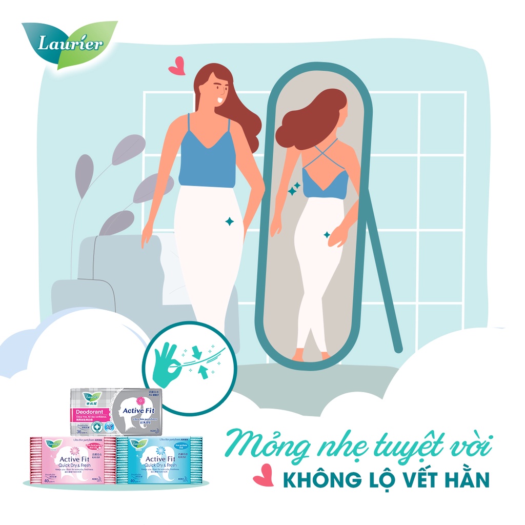 Băng vệ sinh hàng ngày Laurier nội địa Nhật Bản hương thảo mộc, trái cây, hoa hồng, không hương