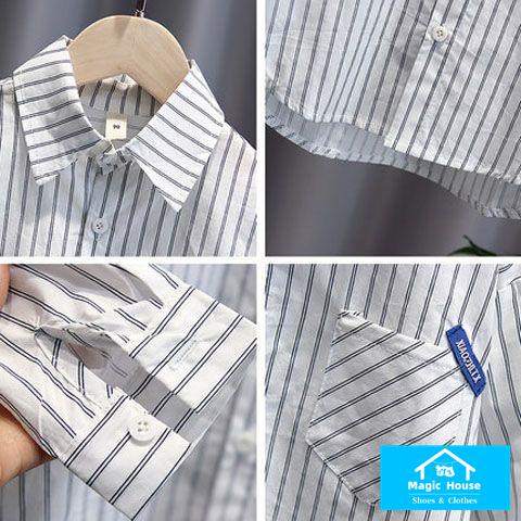 Áo Sơ Mi Tay Dài Phong Cách Hàn Quốc Thời Trang Xuân Thu 2023 Cho Bé Trai
