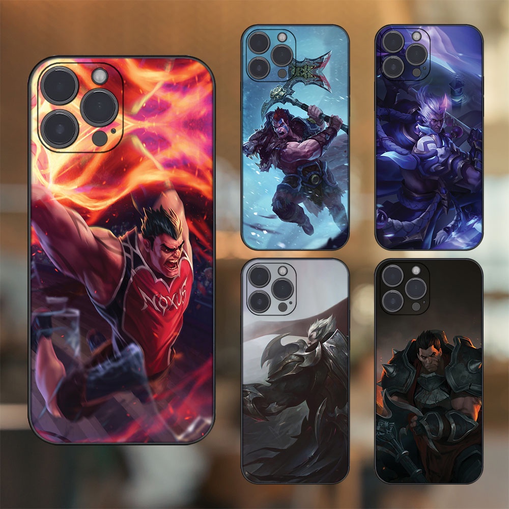 Ốp lưng iPhone 14 Pro Max dẻo đen cạnh vuông in hình Darius Liên Minh Huyền Thoại