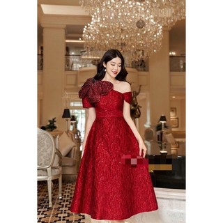 Vải gấm vân đỏ lạnh nhũ