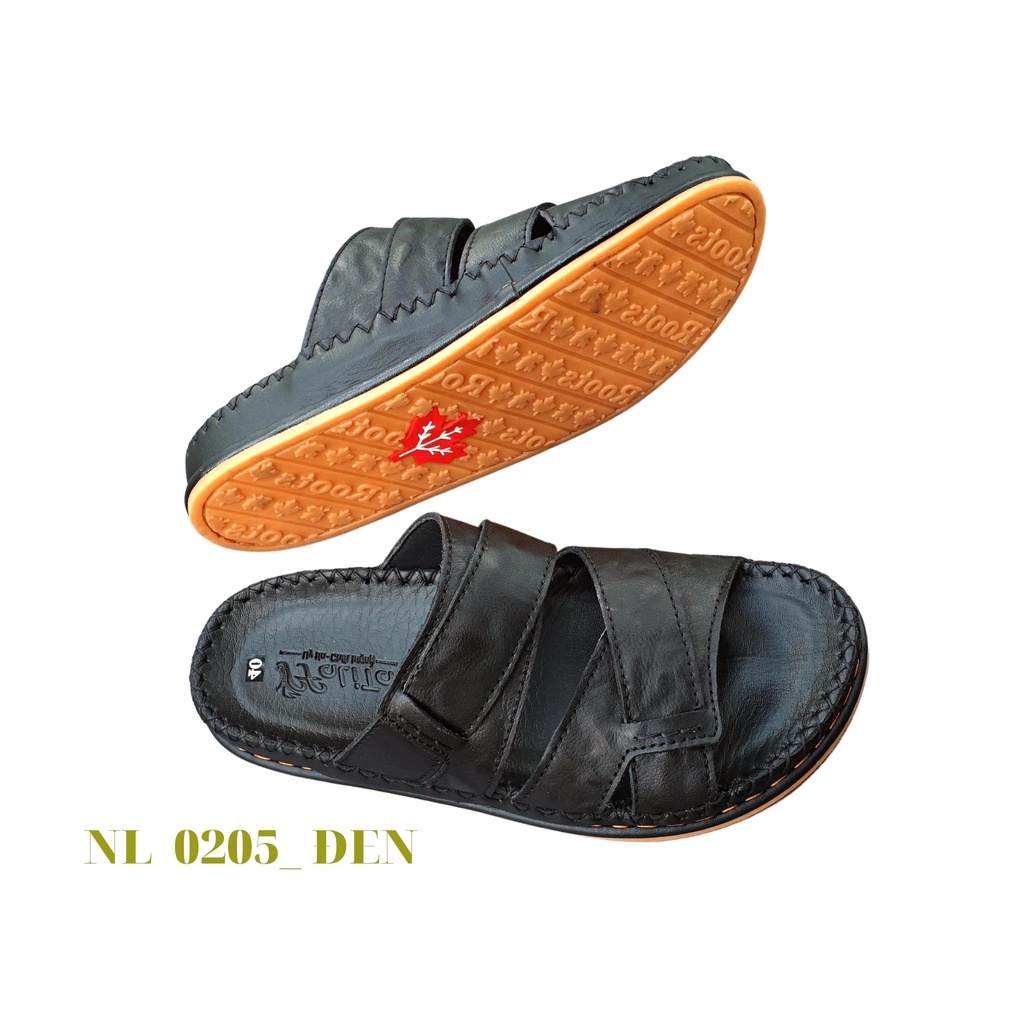 Dép quai ngang nam da bò cao cấp C205, may thủ công 2 lớp quai và đế rất chắc chắn