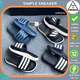 Dép Adidas Alphabounce 🔴Hàng Chính Hãng🔴 Dép Quai Ngang Adidas Alphabounce Triple Black Nam Nữ [B41720] Simple Sneaker