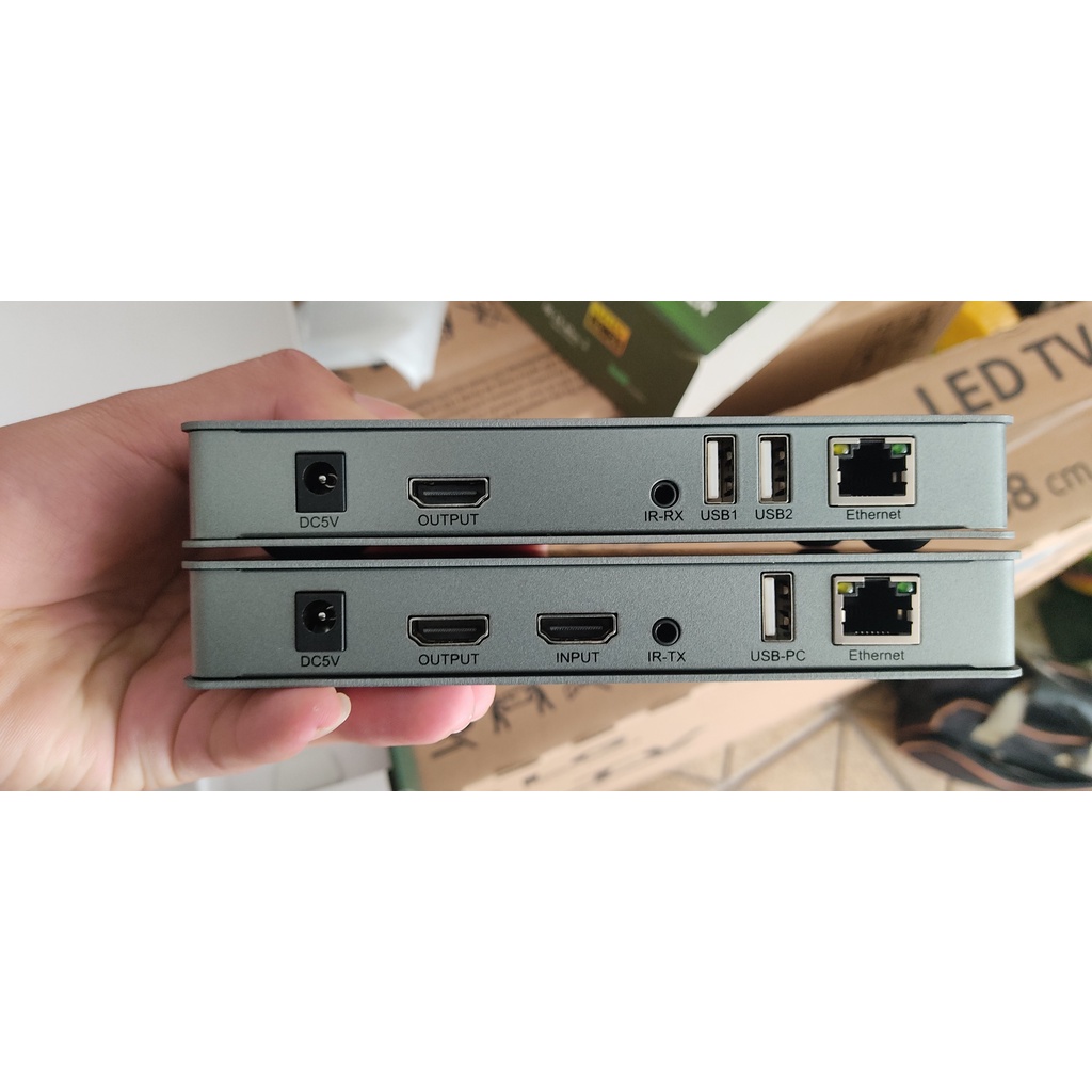 Bộ chuyển đổi HDMI sang LAN RJ45 200M tích hợp USB