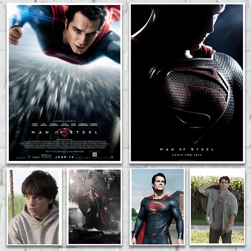 Poster Phim superman Bằng Thép Chất Lượng Cao Phong Cách vintage Trang Trí Nội Thất