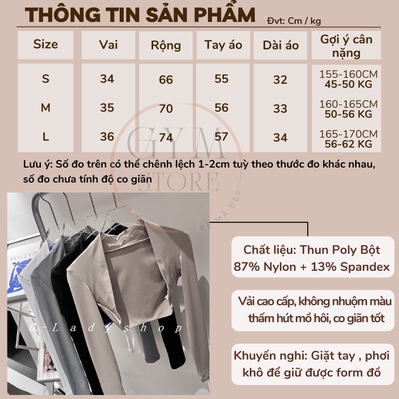 Áo Khoác Tập Gym Yoga Chống Nắng Thể Thao Nữ Thun Poly Siêu Mềm Mịn Co Giãn Thoáng Mát 𝙎𝙤𝙡𝙤 𝙎𝙥𝙤𝙧𝙩𝙨𝙬𝙚𝙖𝙧 099