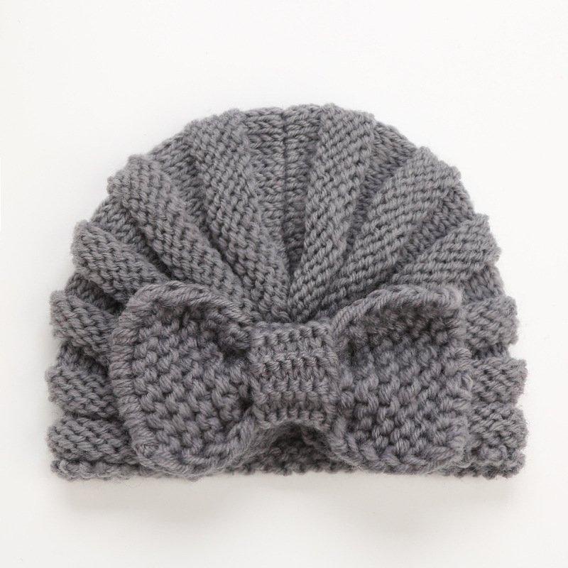 PVN56535 Mũ Len Trùm Đầu Đính Nơ Phong Cách Hồi Giáo Thời Trang Cho Bé