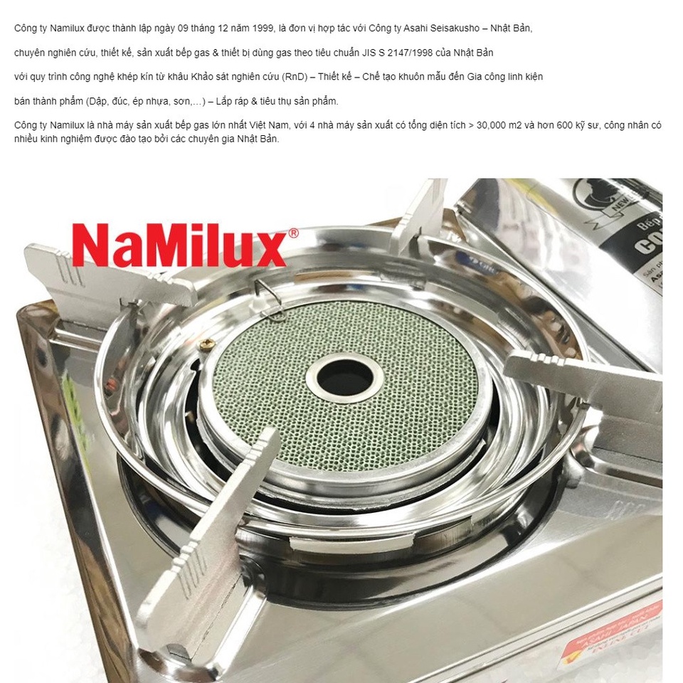 BẾP GAS HỒNG NGOẠI MINI 1817AS NAMILUX - HÀNG CHÍNH HÃNG 100%