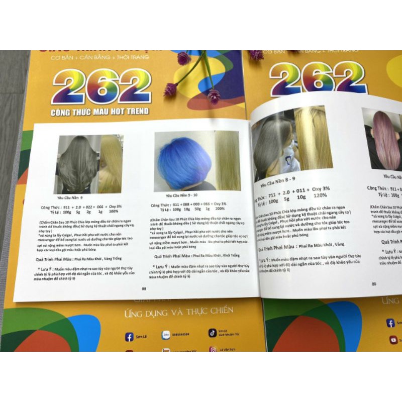 Giáo trình nhuộm 262 công thức màu Hot Trend