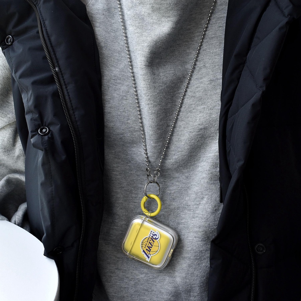 Vỏ Bảo Vệ Hộp Sạc Tai nghe không dây Airpods 1 2 gen3 pro2 2022 Bằng Silicon tpu Mềm Trong Suốt Chống Sốc Hình Lakers NBA