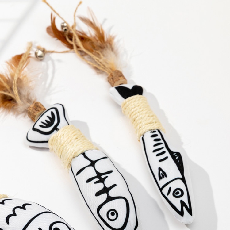 Đầu Cá Giả Bằng Cotton Dễ Thương Thay Thế Kèm Chuông Cho Mèo Cưng