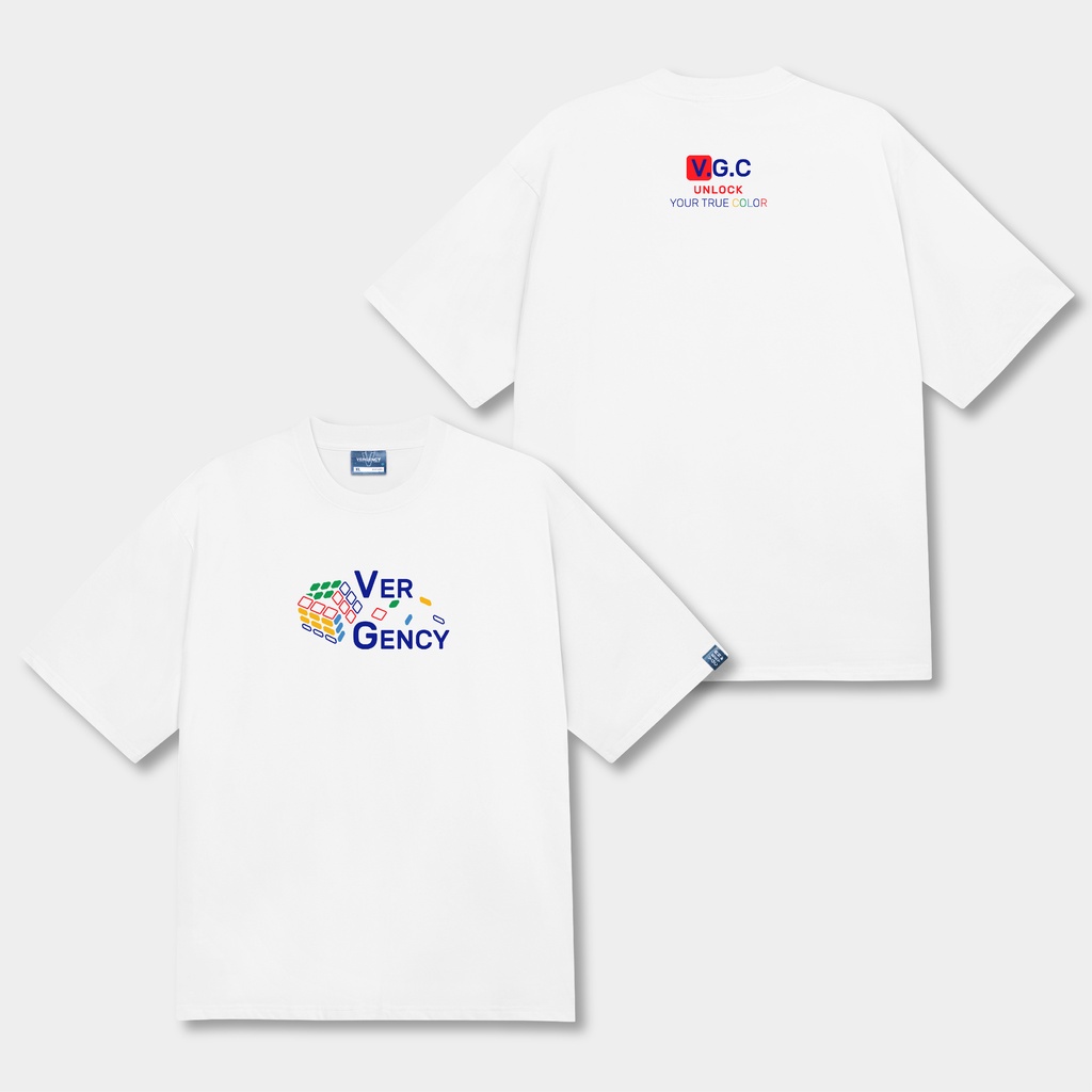 Áo thun nam nữ local brand unisex form rộng tay lỡ Vergency Rubik/RUB hàng chính hãng 6 màu sắc