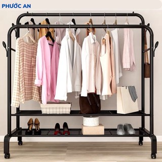 Giá treo quần áo, kệ treo quần áo 2 tầng kim loại cao không rỉ