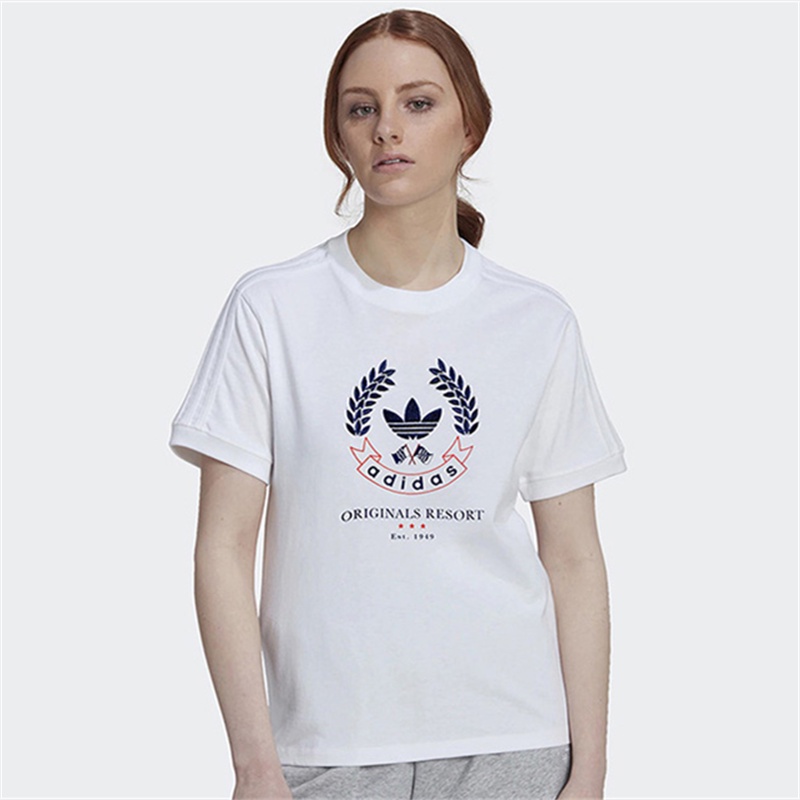 Áo Thun Tay Ngắn Chất Liệu 100% Cotton In Logo Adidas Cho Nữ