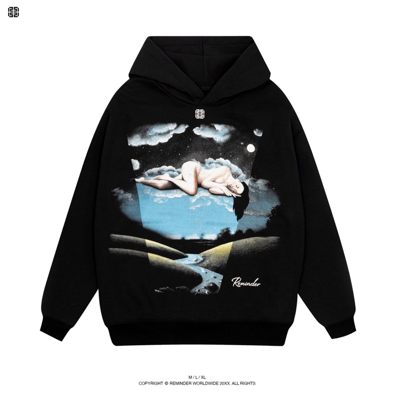 ÁO HOODIE “ THE GIRL “ MÀU ĐEN SẢN PHẨM REMINDER CHÍNH HÃNG