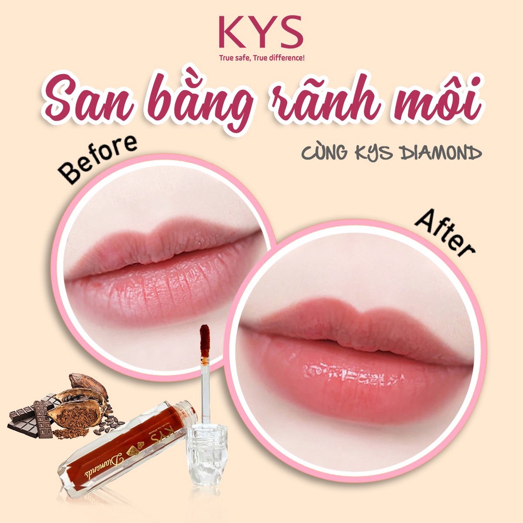 Son kem lì Chocolate KYS Đỏ Cam Diamonds bản mới 3gr