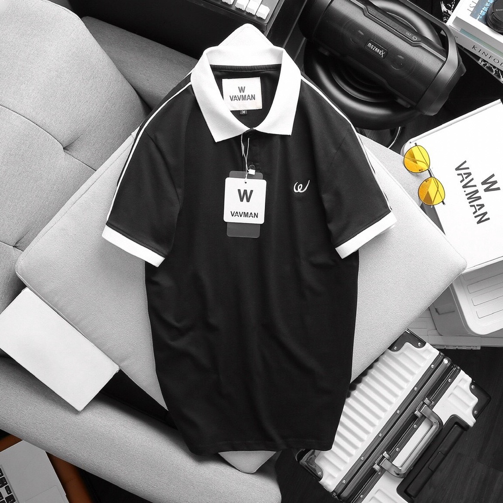 Áo polo nam cổ bẻ phối màu chất vải cá sâu cao cấp hàng VNXK full bõ full hộp sang trọng V003