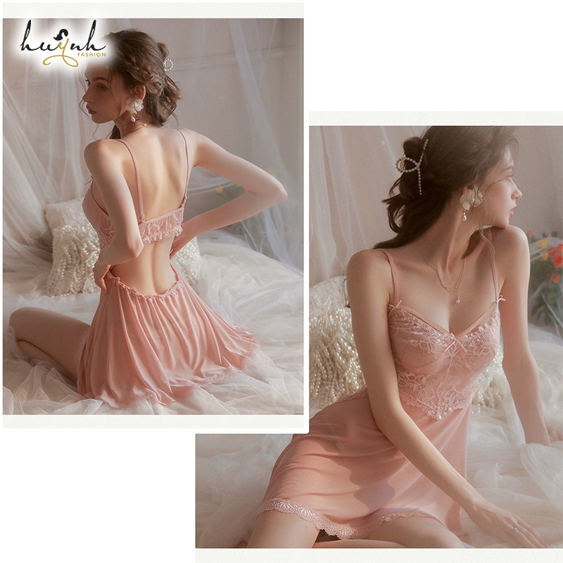 Đầm Ngủ Ren Hai Dây Cao Cấp Quyến Rũ - N105