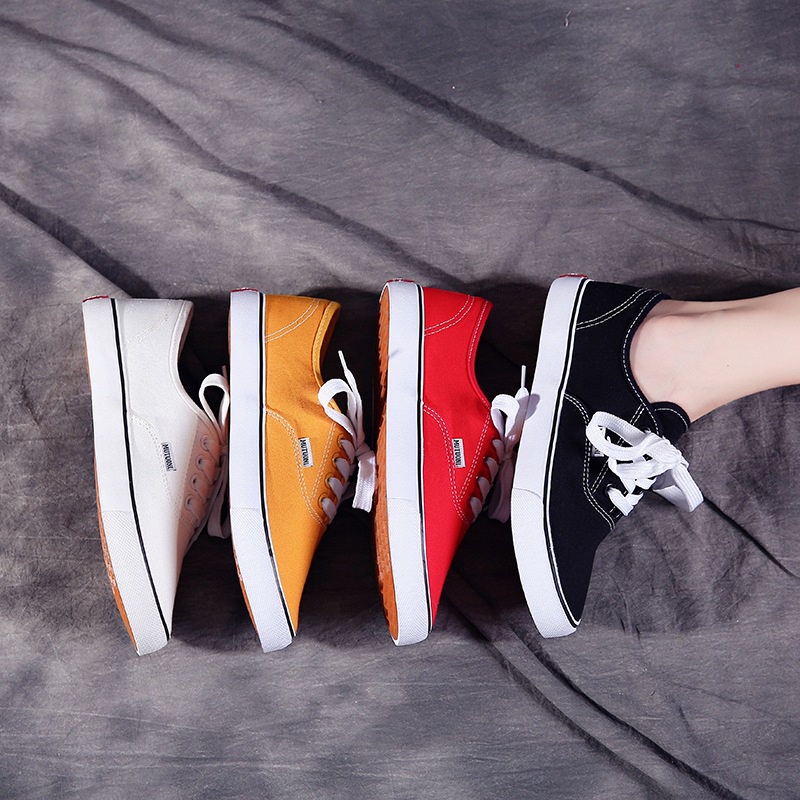 Giày thể thao van classic đen trắng buộc dây QC, giày ulzzang bata học sinh vải canvas full box SAGI ĐẶNG