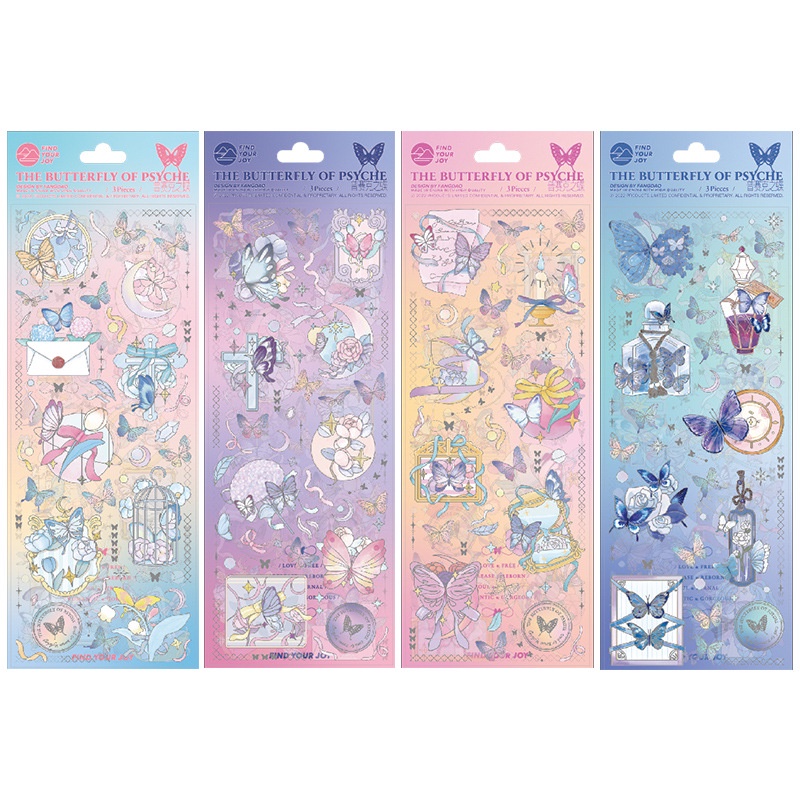 Túi 3 Miếng Dán PET Chống Nước Họa Tiết Dễ Thương Trang Trí Sổ Tay DIY