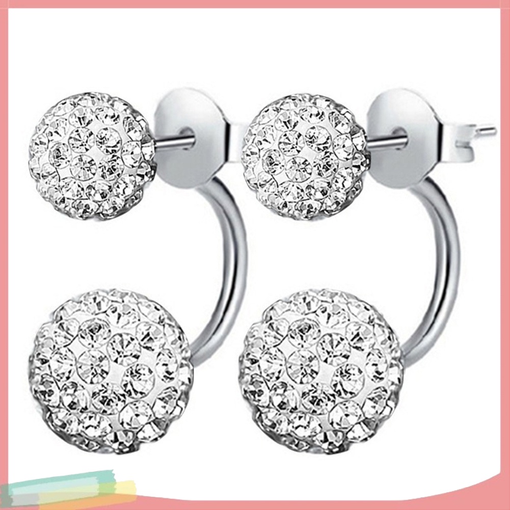Khuyên tai quả cầu đính đá thời trang cho nữ