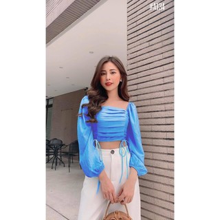 Áo croptop tay dài 2 màu siêu xinh