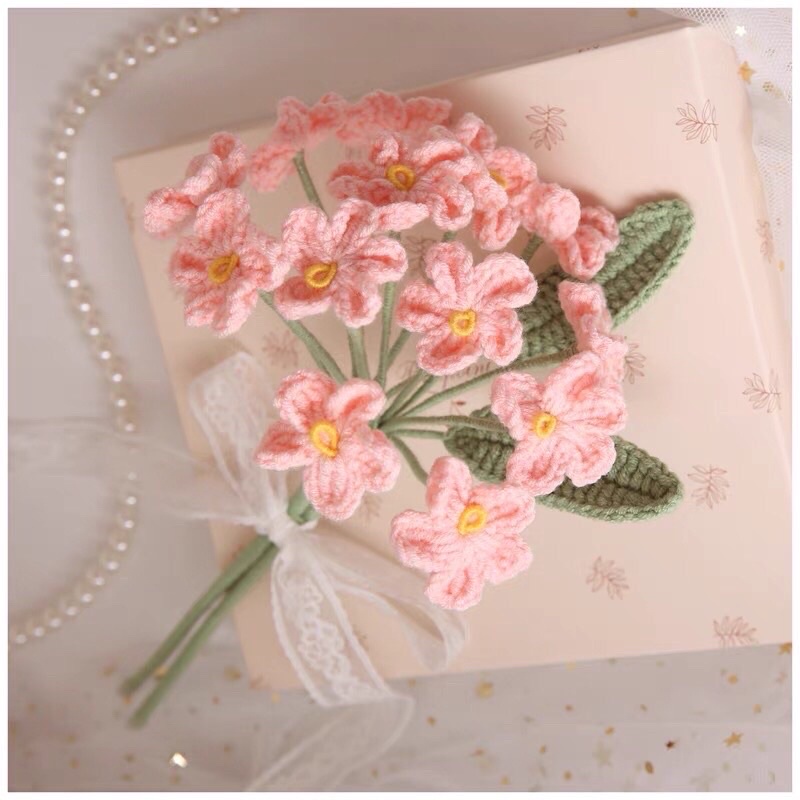 HOA LƯU LY BẰNG LEN CÀNH 5 HOA