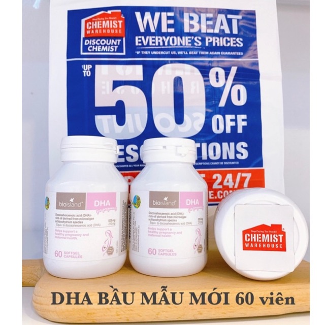 DHA cho BÀ BẦU,60 VIÊN, hàng Úc