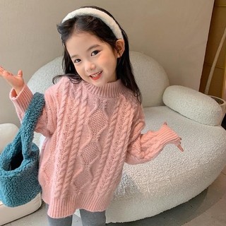 Áo len hồng bé gái hoạ tiết AG613 sz 90-140, áo cho bé mùa đông, thời trang Hàn Quốc dễ thương