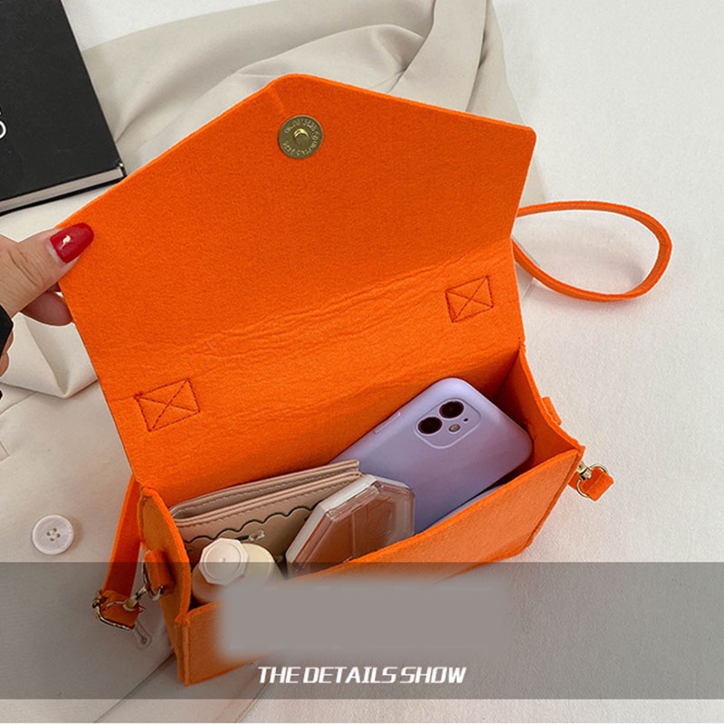 Mischa Túi Đeo Chéo Vai Nhỏ Màu Trơn Bằng Vải Không Dệt Phong Cách Phương Tây Đơn Giản Dễ Phối Đồ