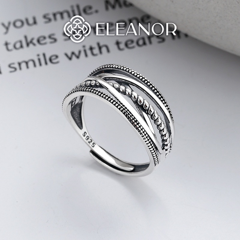 Nhẫn nữ bạc 925 Eleanor Accessories họa tiết vòng xoắn phụ kiện trang sức 5137