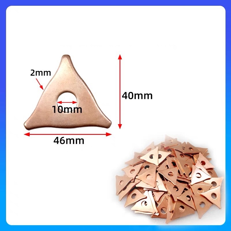 Túi 50 chiếc đầu giật đồng tam giác, chìa khoá. hình tròn, dây sóng cho máy hàn rút tôn