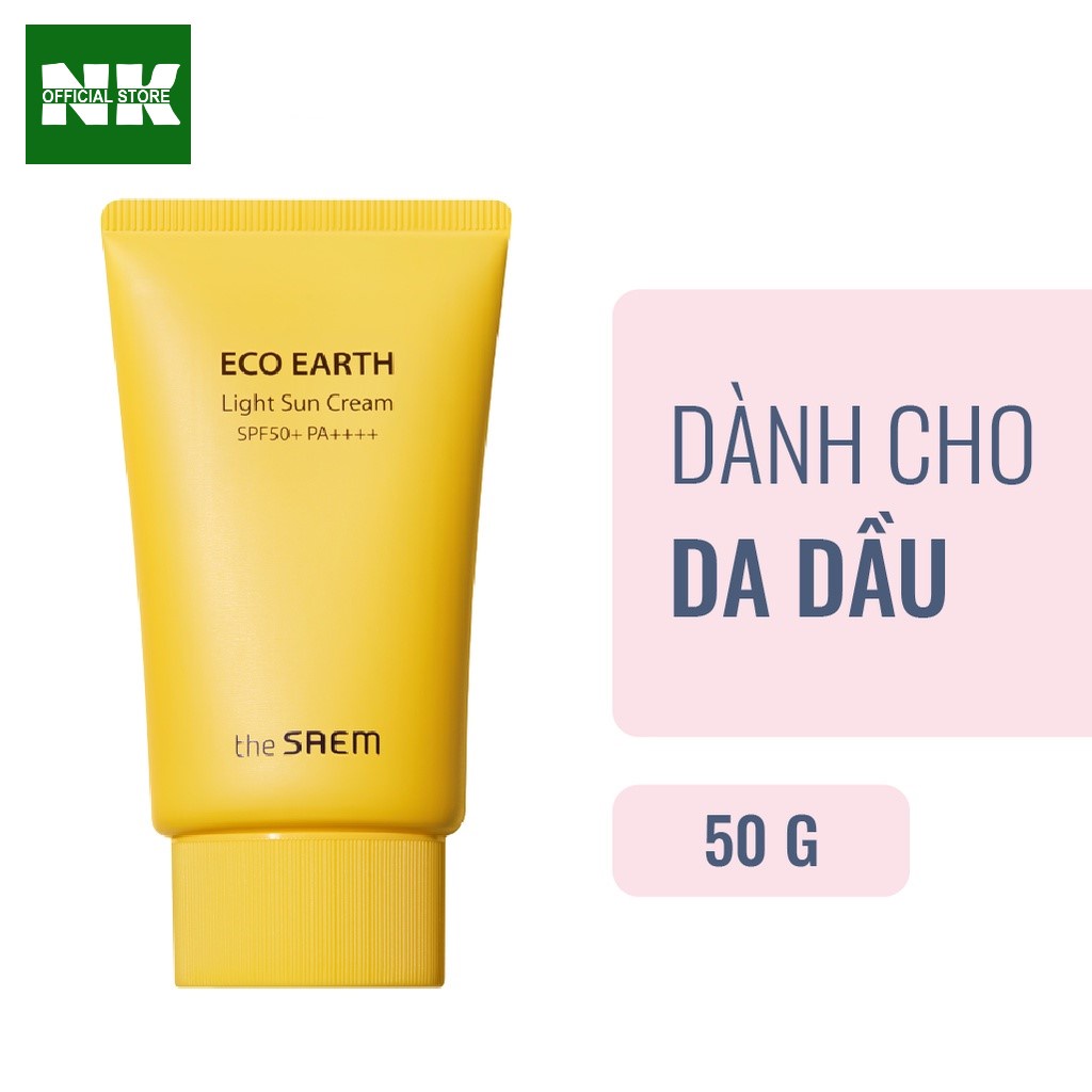 Kem Chống Nắng THE S.AEM Eco Earth Power Light Sun Cream SPF50+ PA++++ Chính Hãng ( Màu Vàng) - Da Dầu