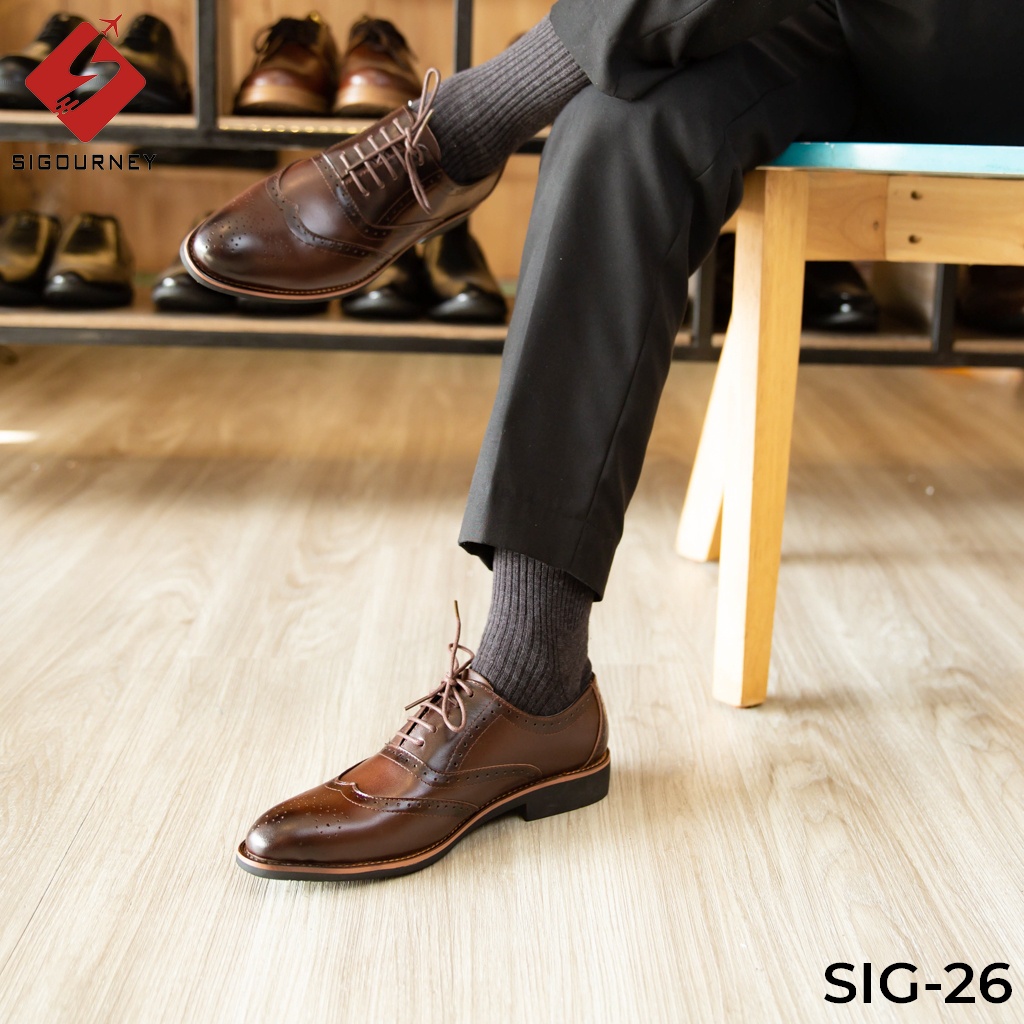 Giày Oxford nam màu nâu sang trọng - Giày công sở cao cấp MANZO - LUX 105 - Manzo Store