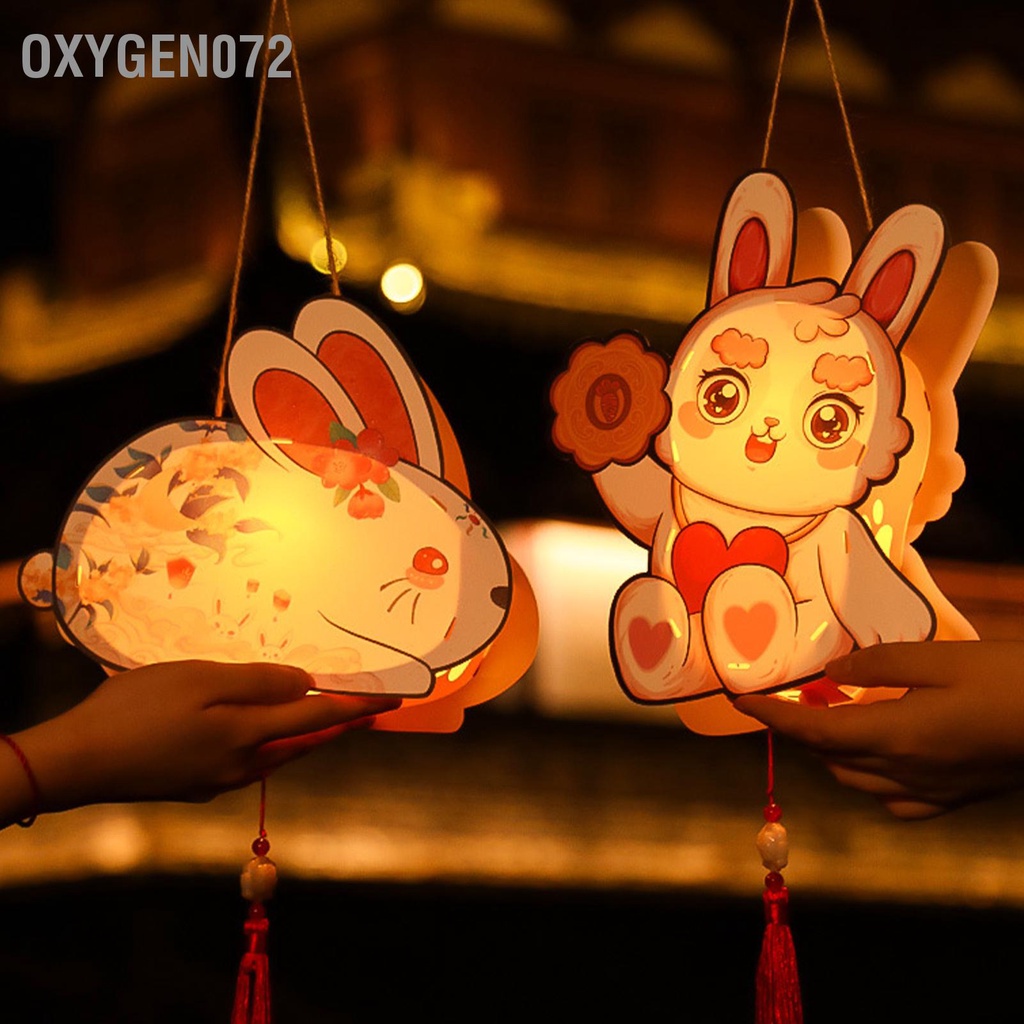 Oxygen072 2023 Thỏ Năm Hoạt Hình Cung Hoàng Đạo Động Vật Đèn Lồng Bunny Tua Rua Mặt Dây Chuyền Tiệc Mới Trang Trí Nhà