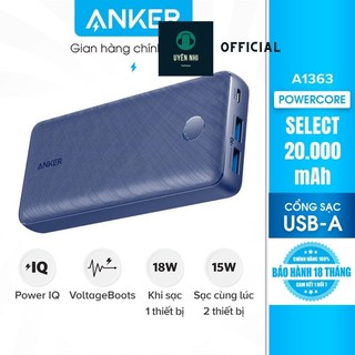  Sạc dự phòng ANKER PowerCore Select 20000mAh - A1363- Uyên Nhi Store 
