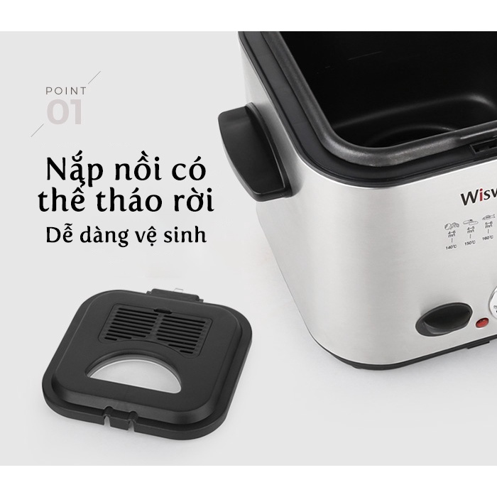 Nồi chiên ngập dầu 2in1 Wiswell Mini 1.2L