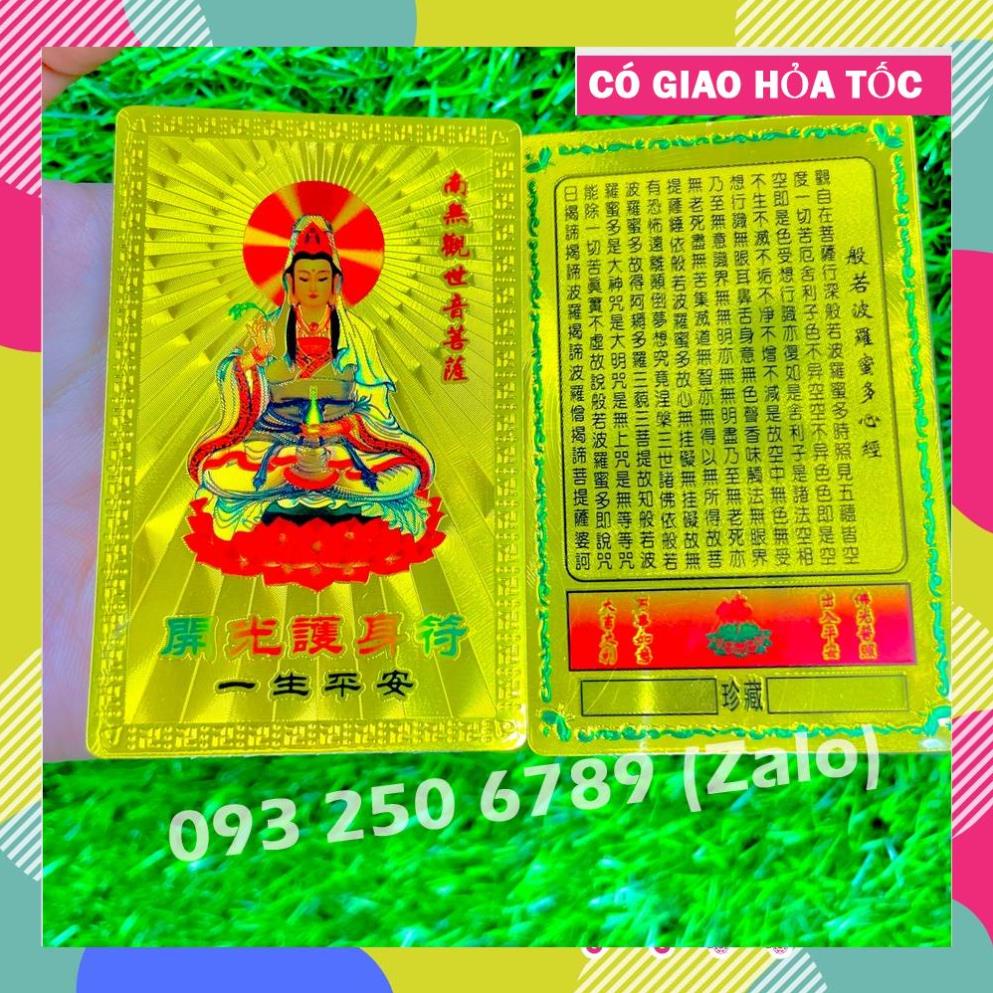 VIP Kim Bài Quan Thế Âm Bồ Tát Bình An Phù Hợp phong Thuỷ Đẹp Lung Linh