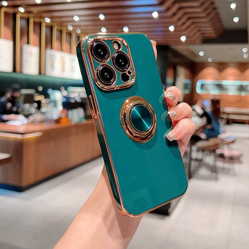 Ốp Điện Thoại Chống Sốc Có Giá Đỡ Bảo Vệ Ống Kính Máy Ảnh Cho iPhone 14 13 12 11 Pro Max Mini XS XR X 8 7 Plus