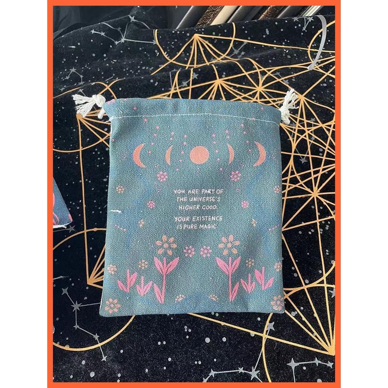 Túi Dây Rút Đựng Thẻ Bài Tarot In Hình God Of The Moon Tarot Tiện Dụng