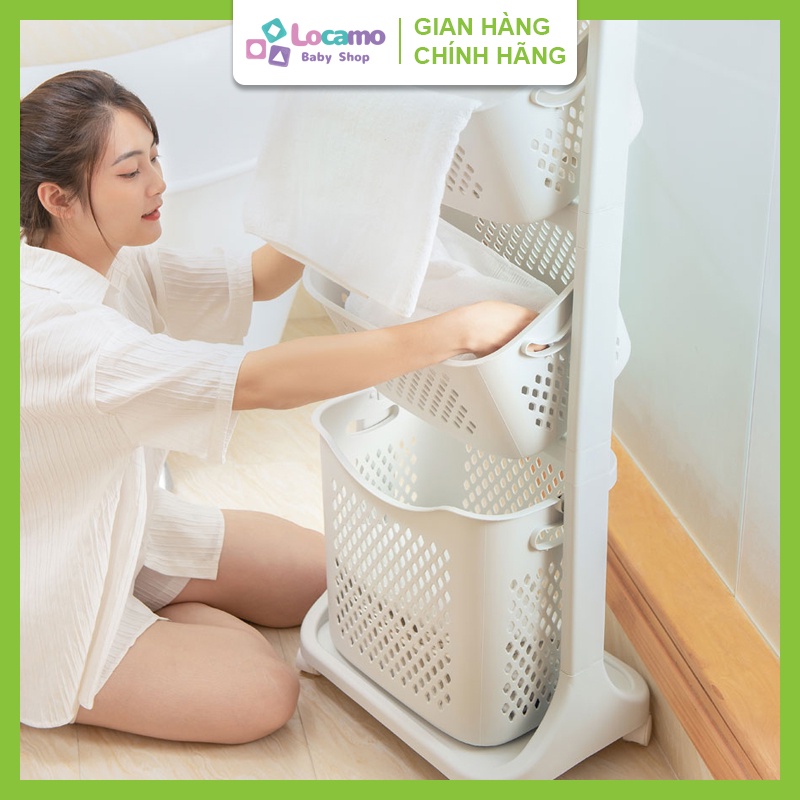 Kệ nhựa 2-3 tầng Việt Nhật Plastic có sọt đựng đồ tiện lợi