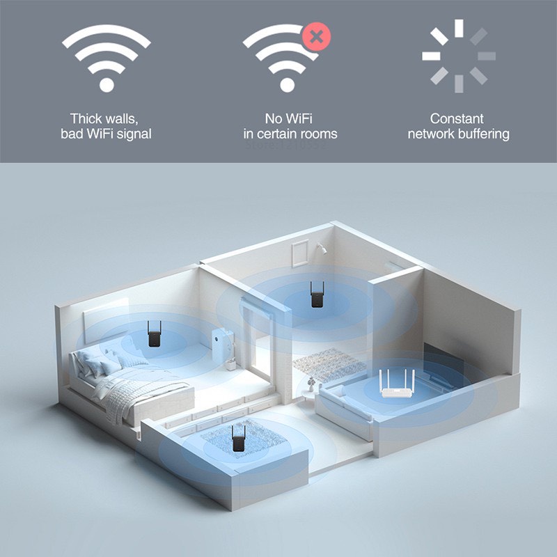 Kích sóng wifi Xiaomi AC1200 Mi Wifi Range Extender-RA75- Bộ kích wifi 2 băng tần 2.4GHz 5GHz