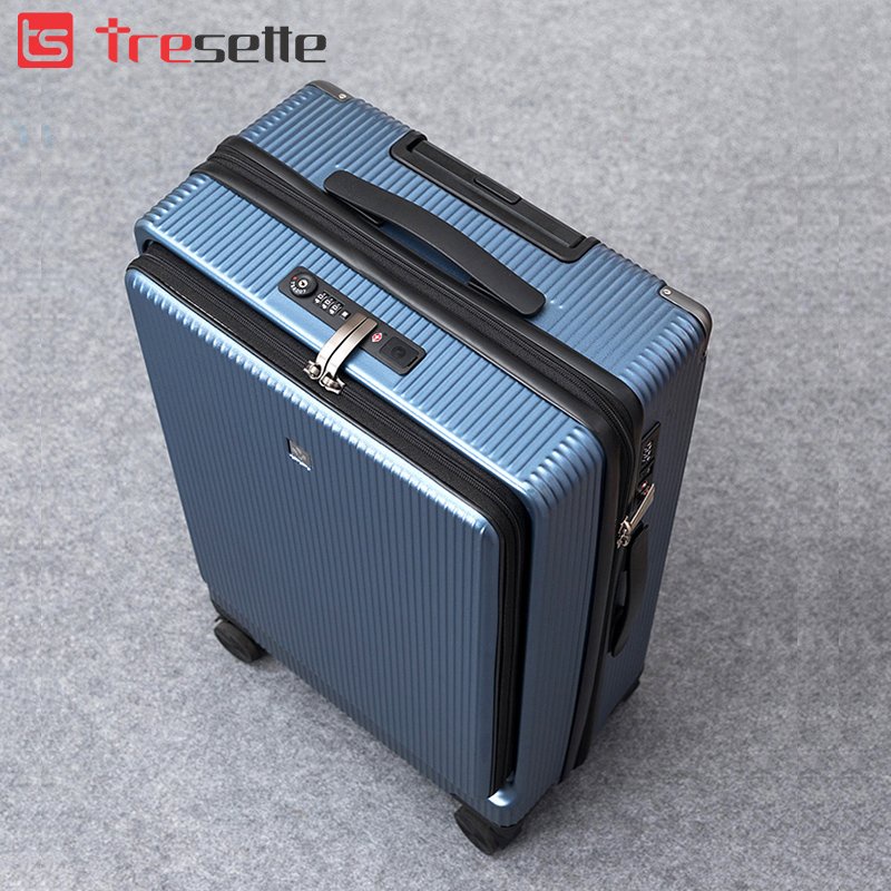 Vali khóa kéo cao cấp nhập khẩu Hàn Quốc TSL-2029 Tresette Có Ngăn Đựng Latop Vân Dọc Sang Trọng size 24