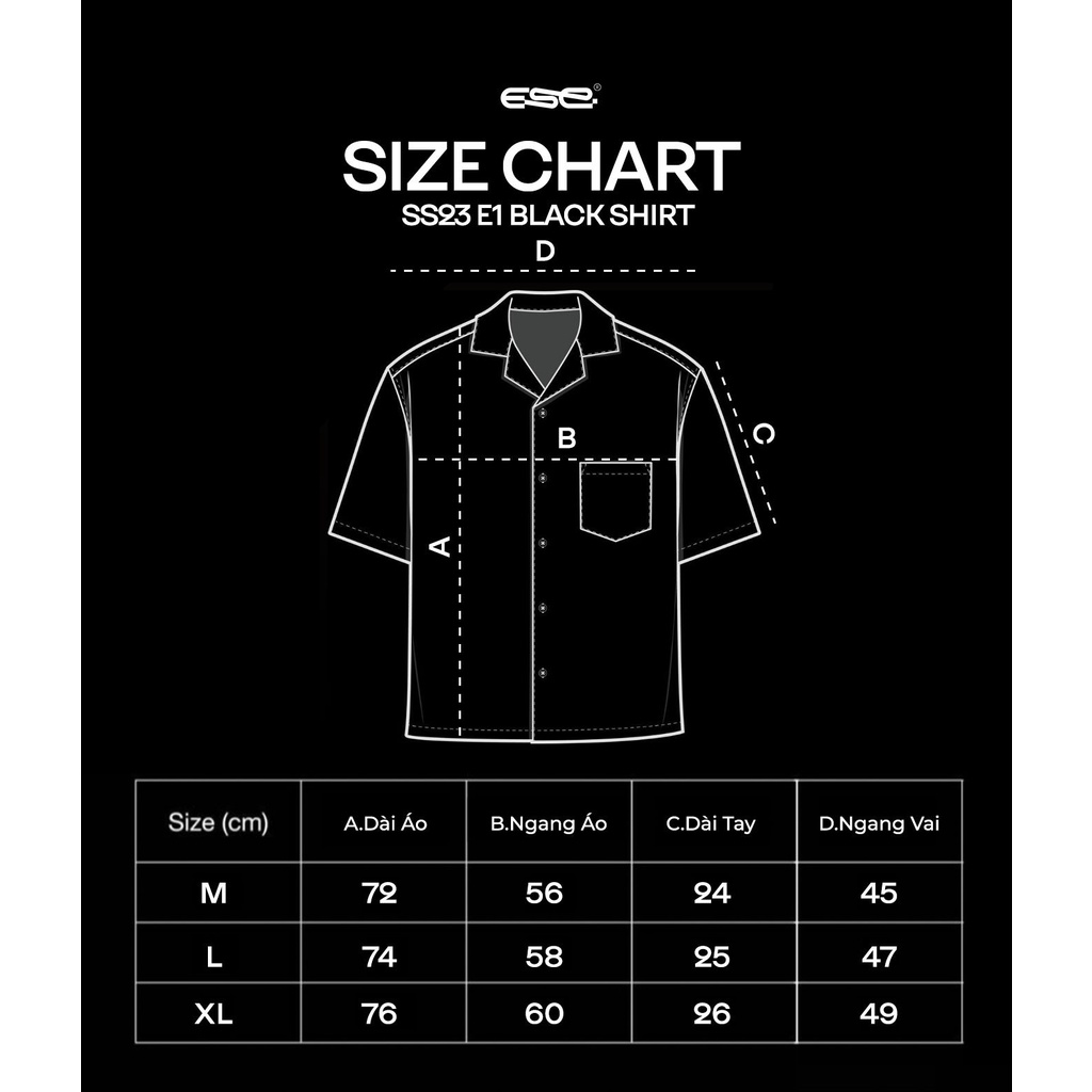 ÁO SƠ MI ĐEN - SS23 E1 BLACK SHIRT