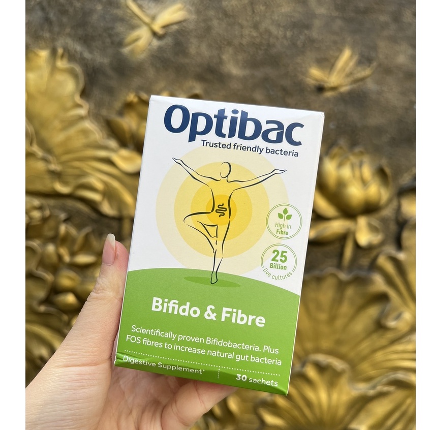 Men Vi Sinh OPTIBAC Xanh Lá Ngừa Táo Bón Hộp 30 Gói