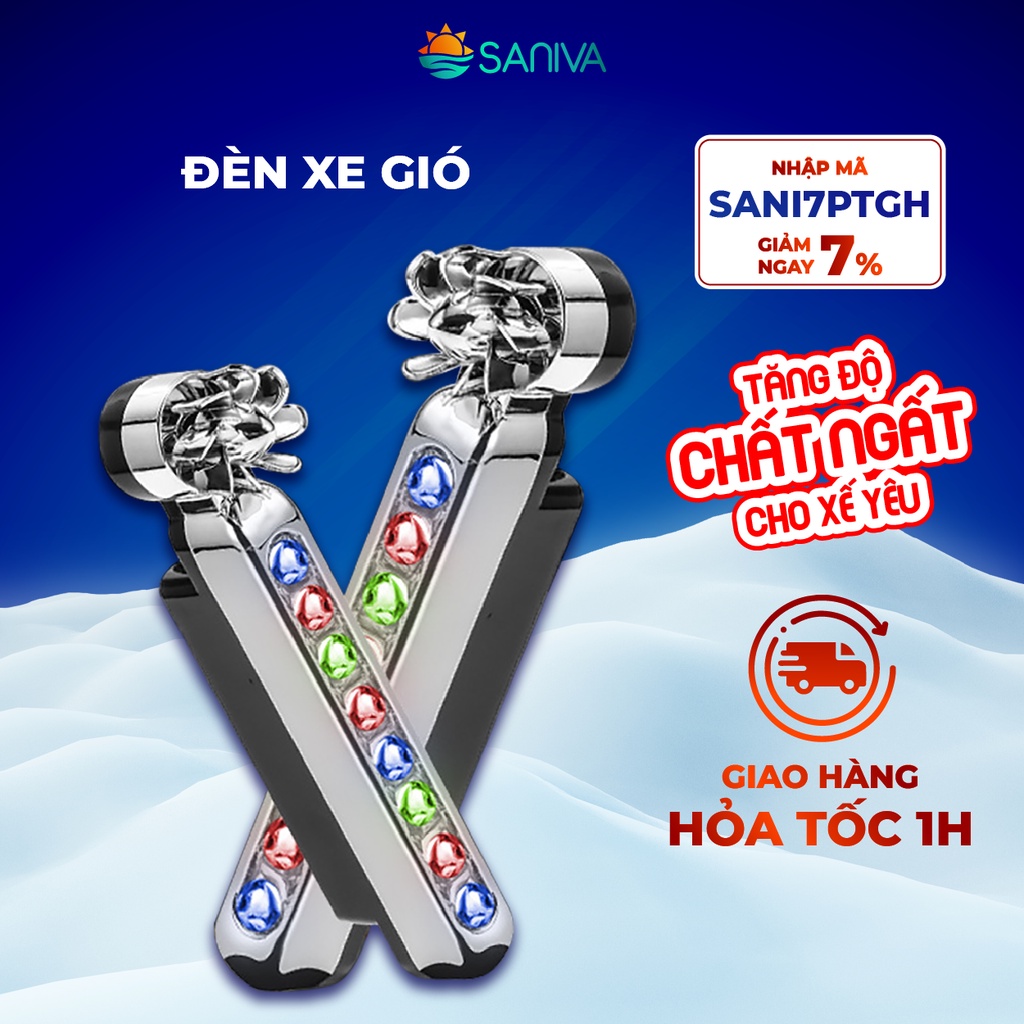 Đèn LED Xe Hơi 8 Bóng Sử Dụng Năng Lượng Gió Đèn