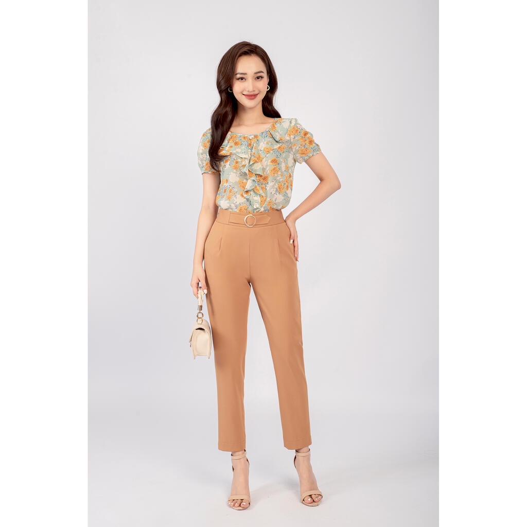 Quần ống đứng, cá cạp luồn đai, MMOutfit QU0222102